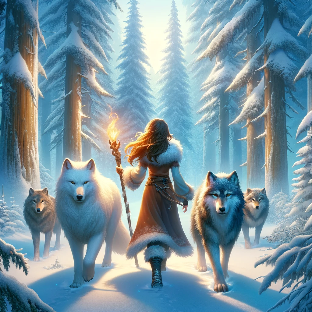 lina the mage with fellow wolfs